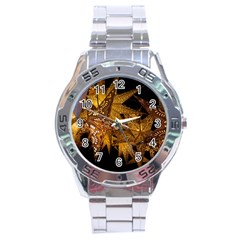 Star Decoration Christmas Christmas Decoration Symmetry Christmas Lights Fractal Art Luminous Stars Stainless Steel Analogue Watch by Vaneshart