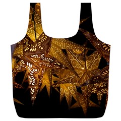 Star Decoration Christmas Christmas Decoration Symmetry Christmas Lights Fractal Art Luminous Stars Full Print Recycle Bag (xl) by Vaneshart