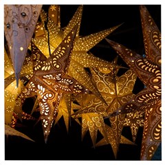 Star Decoration Christmas Christmas Decoration Symmetry Christmas Lights Fractal Art Luminous Stars Wooden Puzzle Square by Vaneshart