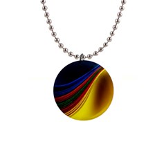 Abstract Spiral Wave Line Color Colorful Yellow Paper Still Life Circle Font Illustration Design 1  Button Necklace by Vaneshart