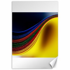 Abstract Spiral Wave Line Color Colorful Yellow Paper Still Life Circle Font Illustration Design Canvas 12  X 18  by Vaneshart