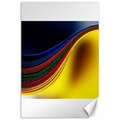 Abstract Spiral Wave Line Color Colorful Yellow Paper Still Life Circle Font Illustration Design Canvas 24  X 36  by Vaneshart