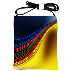 Abstract Spiral Wave Line Color Colorful Yellow Paper Still Life Circle Font Illustration Design Shoulder Sling Bag by Vaneshart