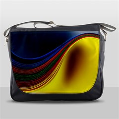 Abstract Spiral Wave Line Color Colorful Yellow Paper Still Life Circle Font Illustration Design Messenger Bag by Vaneshart