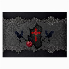 The Crows With Cross Large Glasses Cloth (2 Sides) by FantasyWorld7