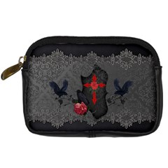 The Crows With Cross Digital Camera Leather Case by FantasyWorld7