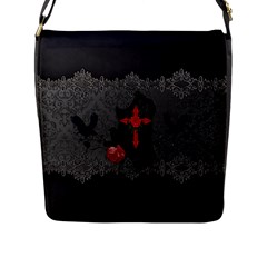 The Crows With Cross Flap Closure Messenger Bag (l) by FantasyWorld7