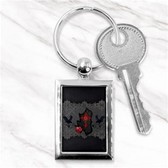 The Crows With Cross Key Chain (rectangle) by FantasyWorld7