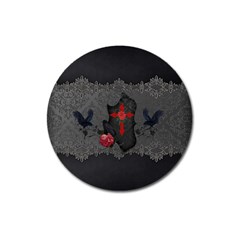 The Crows With Cross Magnet 3  (round) by FantasyWorld7