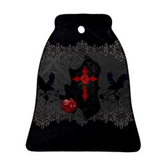 The Crows With Cross Bell Ornament (two Sides) by FantasyWorld7