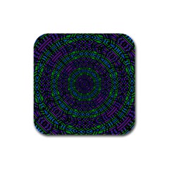 Texture Pattern Line Colorful Circle Art Background Design Decorative Symmetry Style Shape  Rubber Square Coaster (4 Pack)  by Vaneshart