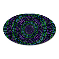 Texture Pattern Line Colorful Circle Art Background Design Decorative Symmetry Style Shape  Oval Magnet by Vaneshart