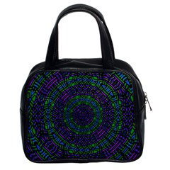 Texture Pattern Line Colorful Circle Art Background Design Decorative Symmetry Style Shape  Classic Handbag (two Sides) by Vaneshart