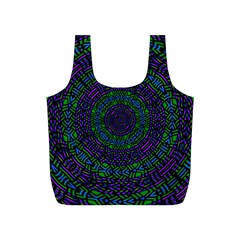 Texture Pattern Line Colorful Circle Art Background Design Decorative Symmetry Style Shape  Full Print Recycle Bag (s) by Vaneshart