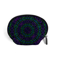 Texture Pattern Line Colorful Circle Art Background Design Decorative Symmetry Style Shape  Accessory Pouch (small) by Vaneshart