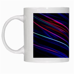 Nightlife Neon Techno Black Lamp Motion Green Street Dark Blurred Move Abstract Velocity Evening Tim White Mugs by Vaneshart