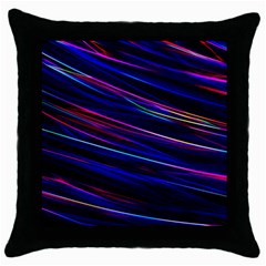 Nightlife Neon Techno Black Lamp Motion Green Street Dark Blurred Move Abstract Velocity Evening Tim Throw Pillow Case (black) by Vaneshart