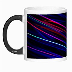 Nightlife Neon Techno Black Lamp Motion Green Street Dark Blurred Move Abstract Velocity Evening Tim Morph Mugs by Vaneshart