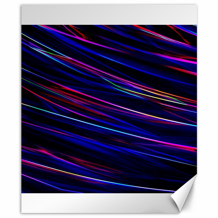 Nightlife Neon Techno Black Lamp Motion Green Street Dark Blurred Move Abstract Velocity Evening Tim Canvas 8  x 10 