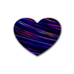 Nightlife Neon Techno Black Lamp Motion Green Street Dark Blurred Move Abstract Velocity Evening Tim Rubber Coaster (heart)  by Vaneshart