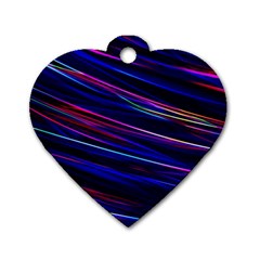 Nightlife Neon Techno Black Lamp Motion Green Street Dark Blurred Move Abstract Velocity Evening Tim Dog Tag Heart (one Side) by Vaneshart