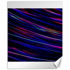 Nightlife Neon Techno Black Lamp Motion Green Street Dark Blurred Move Abstract Velocity Evening Tim Canvas 11  X 14  by Vaneshart