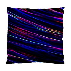 Nightlife Neon Techno Black Lamp Motion Green Street Dark Blurred Move Abstract Velocity Evening Tim Standard Cushion Case (two Sides) by Vaneshart