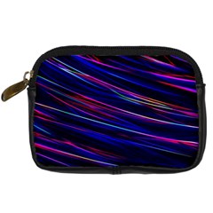 Nightlife Neon Techno Black Lamp Motion Green Street Dark Blurred Move Abstract Velocity Evening Tim Digital Camera Leather Case by Vaneshart