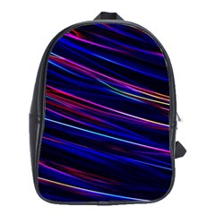 Nightlife Neon Techno Black Lamp Motion Green Street Dark Blurred Move Abstract Velocity Evening Tim School Bag (large) by Vaneshart