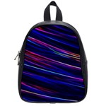 Nightlife Neon Techno Black Lamp Motion Green Street Dark Blurred Move Abstract Velocity Evening Tim School Bag (Small) Front