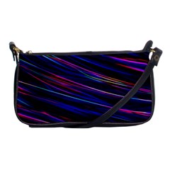 Nightlife Neon Techno Black Lamp Motion Green Street Dark Blurred Move Abstract Velocity Evening Tim Shoulder Clutch Bag by Vaneshart