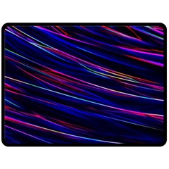 Nightlife Neon Techno Black Lamp Motion Green Street Dark Blurred Move Abstract Velocity Evening Tim Fleece Blanket (large)  by Vaneshart