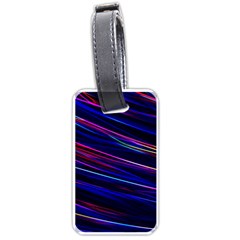 Nightlife Neon Techno Black Lamp Motion Green Street Dark Blurred Move Abstract Velocity Evening Tim Luggage Tag (one Side) by Vaneshart