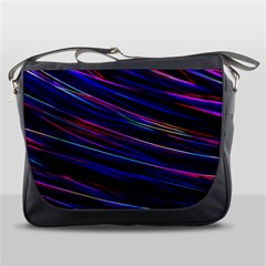 Nightlife Neon Techno Black Lamp Motion Green Street Dark Blurred Move Abstract Velocity Evening Tim Messenger Bag by Vaneshart