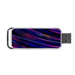 Nightlife Neon Techno Black Lamp Motion Green Street Dark Blurred Move Abstract Velocity Evening Tim Portable Usb Flash (two Sides) by Vaneshart