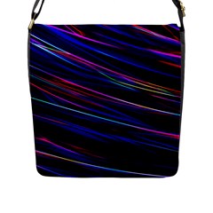 Nightlife Neon Techno Black Lamp Motion Green Street Dark Blurred Move Abstract Velocity Evening Tim Flap Closure Messenger Bag (l) by Vaneshart