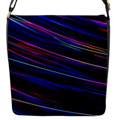 Nightlife Neon Techno Black Lamp Motion Green Street Dark Blurred Move Abstract Velocity Evening Tim Flap Closure Messenger Bag (s) by Vaneshart