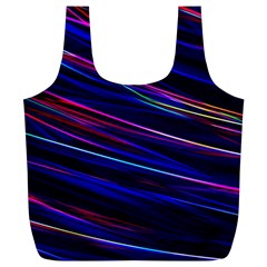 Nightlife Neon Techno Black Lamp Motion Green Street Dark Blurred Move Abstract Velocity Evening Tim Full Print Recycle Bag (xl) by Vaneshart