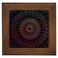 Mandala Fractal Pattern Framed Tile by Vaneshart