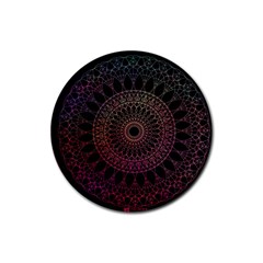 Mandala Fractal Pattern Rubber Round Coaster (4 Pack)  by Vaneshart