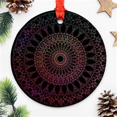 Mandala Fractal Pattern Round Ornament (two Sides) by Vaneshart