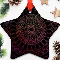 Mandala Fractal Pattern Star Ornament (two Sides) by Vaneshart