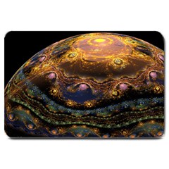 Fractal Cg Computer Graphics Sphere Fractal Art Water Organism Macro Photography Art Space Earth  Large Doormat  by Vaneshart