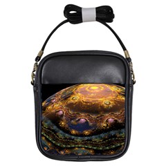 Fractal Cg Computer Graphics Sphere Fractal Art Water Organism Macro Photography Art Space Earth  Girls Sling Bag by Vaneshart