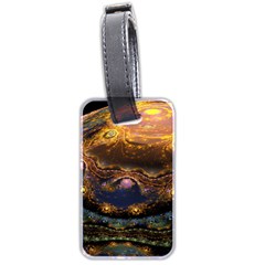 Fractal Cg Computer Graphics Sphere Fractal Art Water Organism Macro Photography Art Space Earth  Luggage Tag (two Sides) by Vaneshart