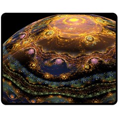 Fractal Cg Computer Graphics Sphere Fractal Art Water Organism Macro Photography Art Space Earth  Double Sided Fleece Blanket (medium)  by Vaneshart