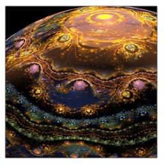 Fractal Cg Computer Graphics Sphere Fractal Art Water Organism Macro Photography Art Space Earth  Large Satin Scarf (square) by Vaneshart