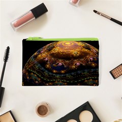 Fractal Cg Computer Graphics Sphere Fractal Art Water Organism Macro Photography Art Space Earth  Cosmetic Bag (xs) by Vaneshart