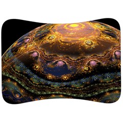 Fractal Cg Computer Graphics Sphere Fractal Art Water Organism Macro Photography Art Space Earth  Velour Seat Head Rest Cushion by Vaneshart