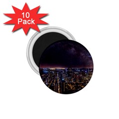 Light Sky Skyline Night Star Milky Way Cosmos Spiral City Skyscraper Urban Cityscape Dark San Franci 1 75  Magnets (10 Pack)  by Vaneshart